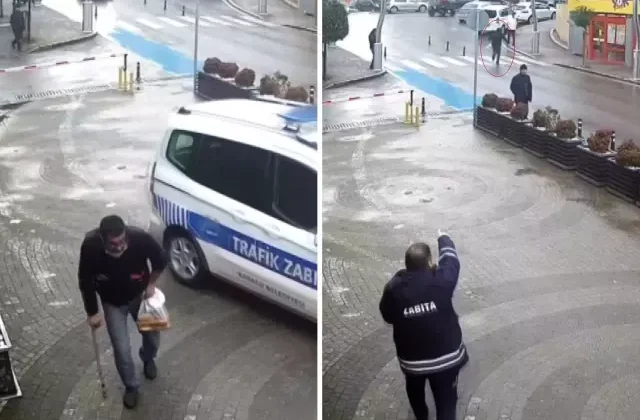 Sakarya’da sakat rolü yapan dilenci, zabıtayı görünce koşarak uzaklaştı