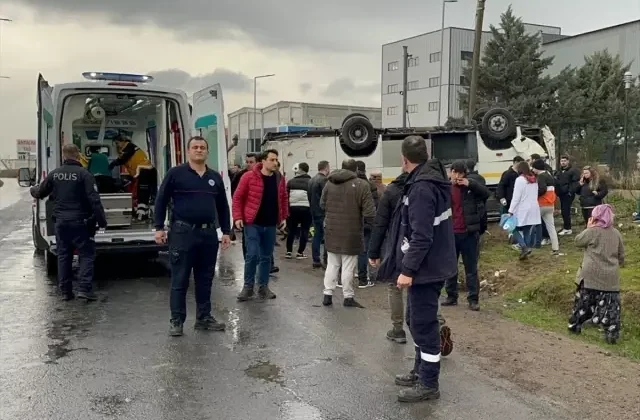 Tekirdağ’da işçi servisi kaza yaptı: 25 yaralı