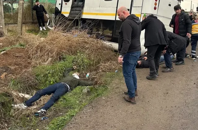 Tekirdağ’da işçi servisi takla attı: 25 yaralı