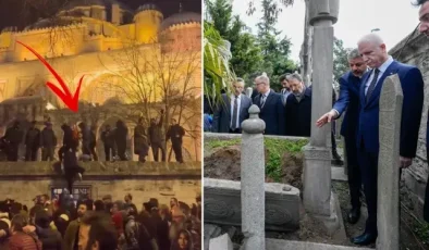 Göstericilerden Mimar Sinan eseri camiye büyük saygısızlık! Vali Gül soluğu orada aldı