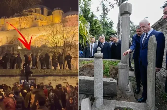 Göstericilerden Mimar Sinan eseri camiye büyük saygısızlık! Vali Gül soluğu orada aldı