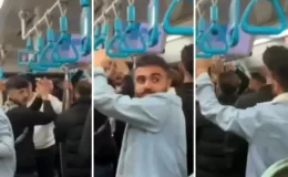 Metroda atılan slogana bakın! Diğer yolcular olan biteni çaresizce izledi