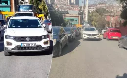 Pişkinliğin böylesi! Aracını yolun ortasına bıraktı, özür bile dilemeden gitti