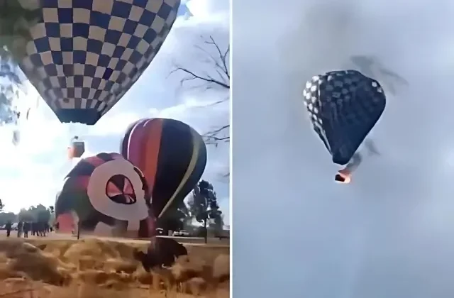 Alevler içinde kalan sıcak hava balonundan düşen adam feci şekilde can verdi