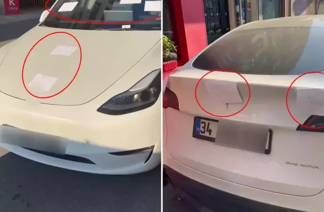 Aracını yolun ortasında bıraktı, esnaf 3 dilde “Ben eşeğim” yazılı not yapıştırdı
