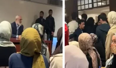 Boğaziçi Üniversitesi’nde Nurettin Yıldız’a yumurtalı saldırı