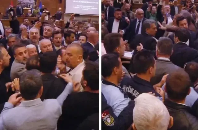 Bursa Büyükşehir Meclisi’nde gerginlik! Üyeler birbirlerinin üzerine yürüdü