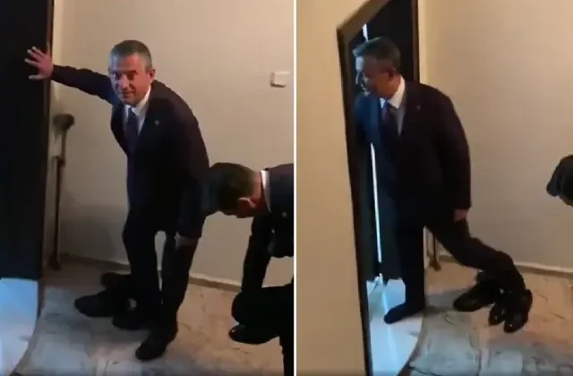 CHP lideri Özel kız isteme merasimi için gittiği evde görüntülendi