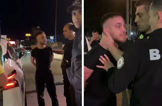 ‘Dur’ ihtarına uymayıp kaçtı, yakalanınca çağırdığı arkadaşlarıyla polise hakaret ve tehditler savurdu