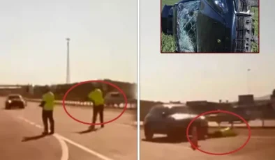 ‘Dur’ ihtarına uymayıp polise çarpan sürücü menfezde yakalandı