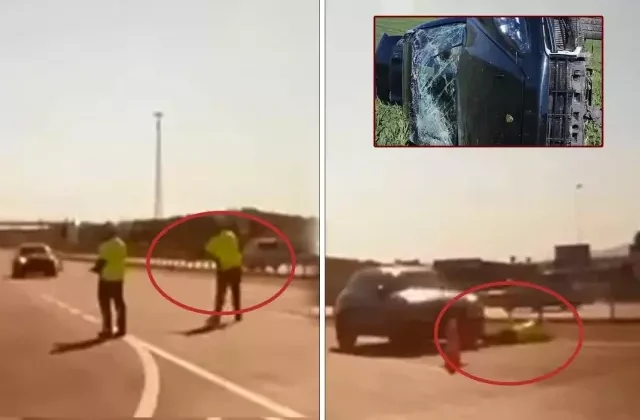 ‘Dur’ ihtarına uymayıp polise çarpan sürücü menfezde yakalandı