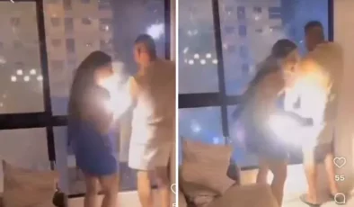 Fırtınalı havada video çeken kadının telefonuna yıldırım isabet etti.