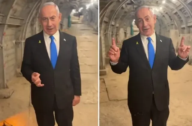 ‘Gazze kasabı’ Netanyahu tartışmalı tünelin içinden görüntü paylaştı