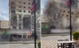 Hasarlı binanın kontrollü olduğu söylenen yıkımı tartışma yarattı