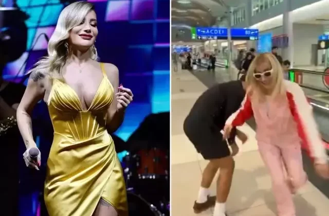 Havalimanında bir hayli eğlendi! İrem Derici’den ilginç dans