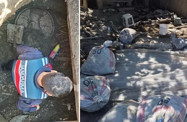 İzinsiz kazıda 2 bin yıllık mozaik buldular, İtalyanlara satma çalışırken yakalandılar