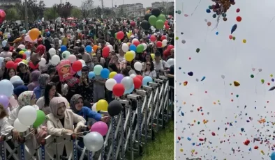 Kanseri yenen Ali Asaf için binlerce balon gökyüzüne bırakıldı