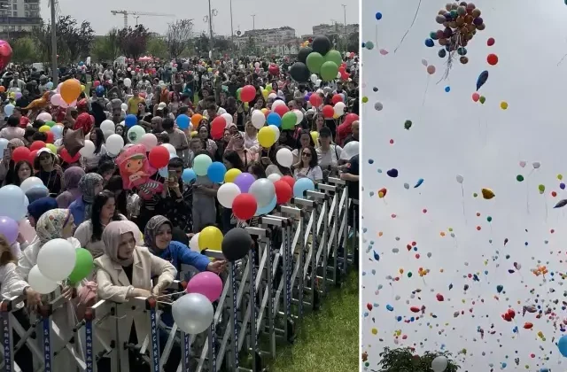 Kanseri yenen Ali Asaf için binlerce balon gökyüzüne bırakıldı