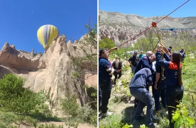 Kapadokya’da sıcak hava balonu kazası, turistler mahsur kaldı