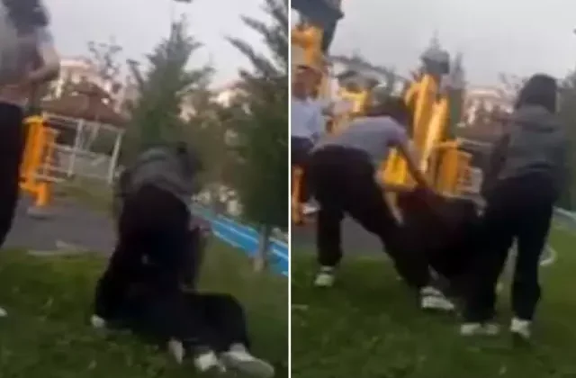 Kız çocukları, arkadaşlarını tuzağa düşürüp tekme tokat dövdü