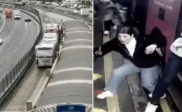 Korkunç kaza kamerada! Metrobüsten durağa böyle fırladılar