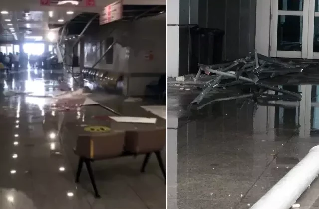 Malatya’da sağanak yağış sonrası hastane tavanı çöktü