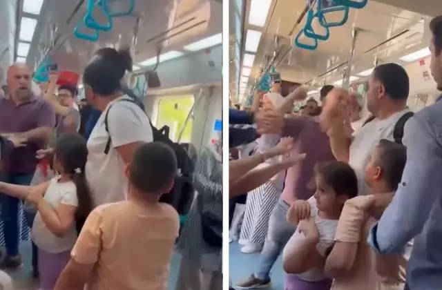Marmaray’da iki küçük çocuğunun yanında darbedildi