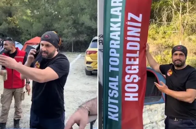 Off-road ekibine yanlışlıkla “Kutsal topraklara hoş geldiniz” flaması gönderildi