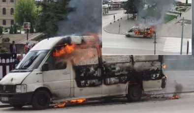 Öfkeli vatandaş, denetim sırasında benzin dökerek aracını ateşe verdi