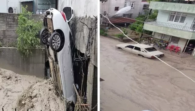 Osmaniye sele teslim! Onlarca araç sular altında kaldı