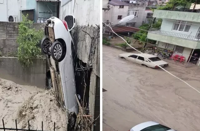 Osmaniye sele teslim! Onlarca araç sular altında kaldı