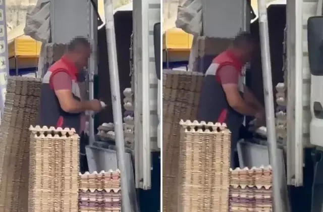 Pazarda skandal görüntü! Vatandaş o anları böyle kaydetti