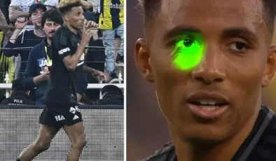 Penaltının başına geçen Gedson Fernandes’e lazer tuttular