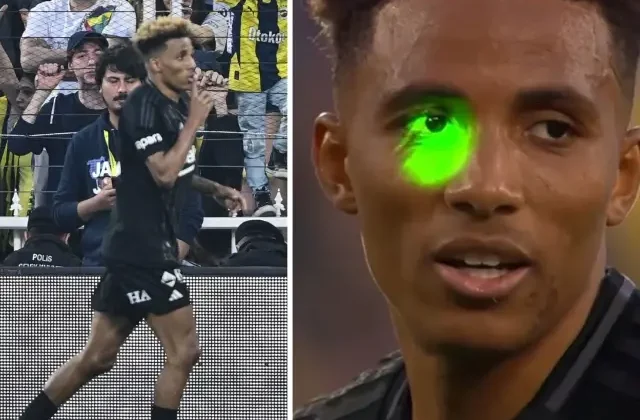 Penaltının başına geçen Gedson Fernandes’e lazer tuttular