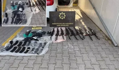 Polis memurunun kullandığı kiralık araçtan cephanelik çıktı