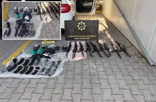 Polis memurunun kullandığı kiralık araçtan cephanelik çıktı