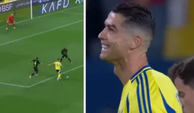 Ronaldo öyle bir şut attı ki kendisi bile güldü