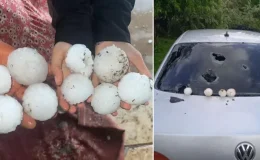 Şanlıurfa’da kar topu büyüklüğünde dolu yağdı