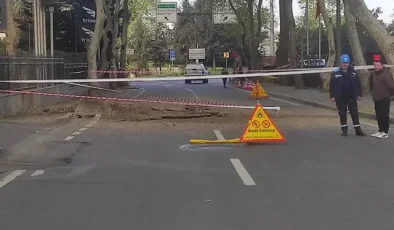 Sarıyer’de yol çöktü! Eski Büyükdere Caddesi trafiğe kapatıldı