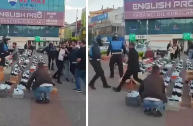 Seyyar satıcı zabıtaya bıçak çekti, polis müdahale etti