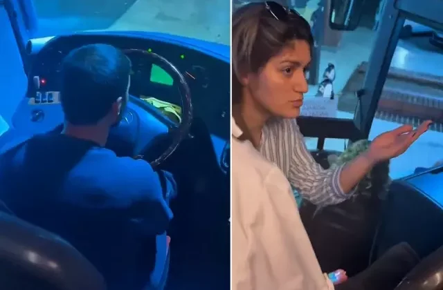 Sürüş süresi dolan şoförün koltuğuna yolcu oturdu, otobüs fena karıştı