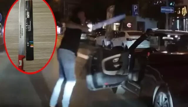 Tartıştığı motosikletlinin üzerine döner bıçağıyla yürüyen sürücü tutuklandı