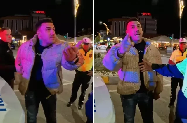 Trafik kontrolünde çılgına döndü, gazeteciye “Kaburgasız” dedi