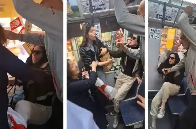 Tramvayda kadın yolcular arasında tekme ve küfürlü ‘koltuk’ kavgası