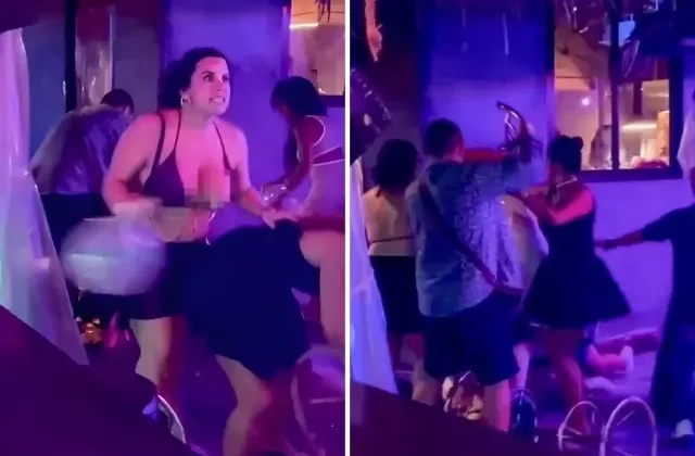 Turistler arasında çıkan bıçaklı kavgayı ayırmak isterken üstü açıldı