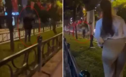 Türk bayrağını yakmaya çalışan şahıs, tepki gelince arkasına bakmadan kaçtı