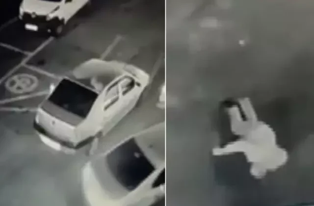 Yere yığılan şahsın üzerinden otomobil geçti: Dehşet anı kamerada