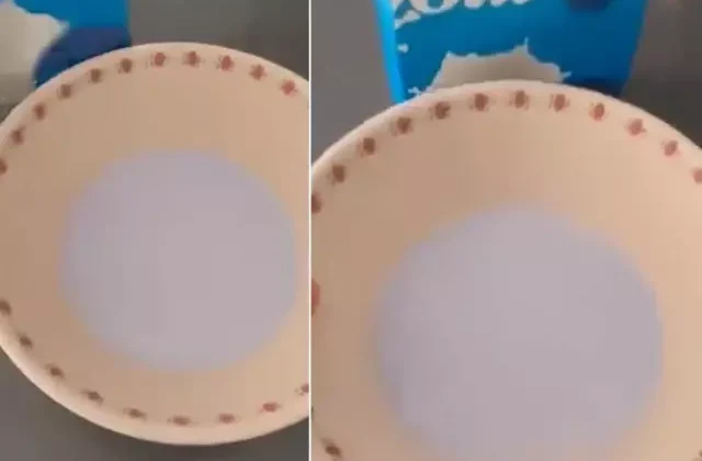 Zincir marketten alınan paketten mavi süt çıktı