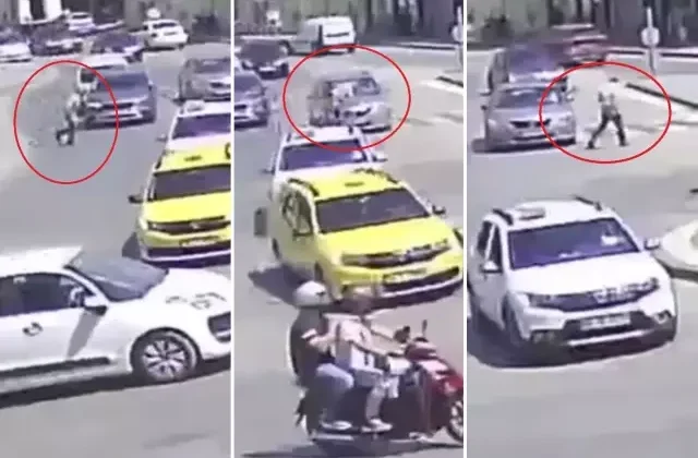Otomobil çarptı, hiçbir şey olmamış gibi yoluna devam etti