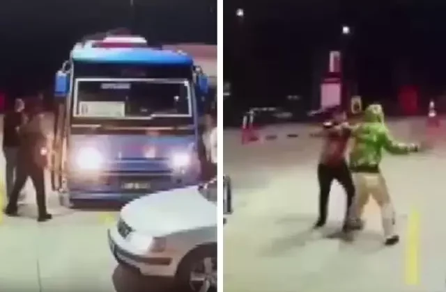 Adana’da dolmuş şoförlerinden özel halk otobüslerine saldırı! Taş ve sopalar havada uçuştu